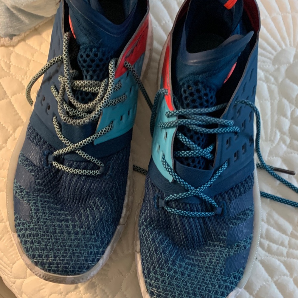 Adidas Red and Teal Sports Harden sneakers size 12